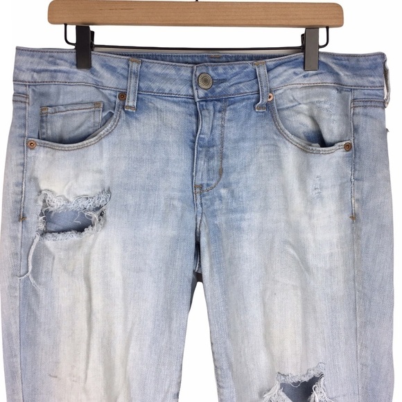 AMERICAN EAGLE Jeans Skinny Slim Distressed Light Wash Stretch Denim 12 Regular - Picture 2 of 16